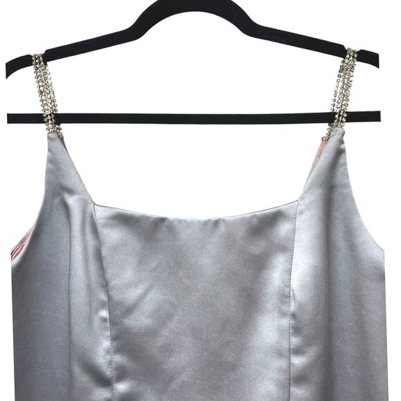 Vintage House of Bianchi Gown Special Occasion Long Dress Silver Gray Size 14 - Picture 3 of 6